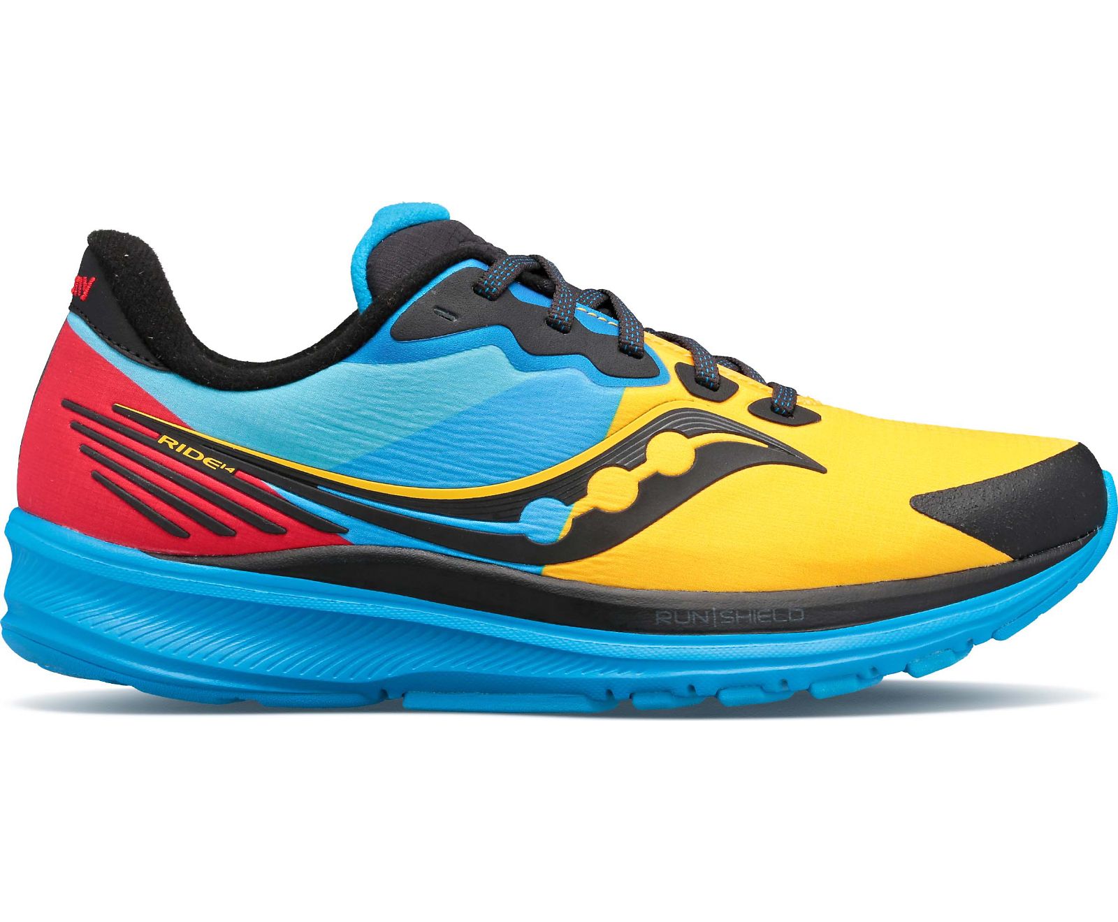 Tenis Para Correr Saucony Ride 14 Runshield Mujer Azules Rojos Amarillos | México 199JPQJ
